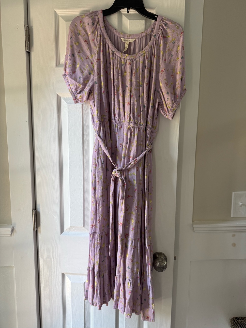 Matilda Jane Enchanted Garden Lavenderal Floral Tiered Dress Womens Medium EC1